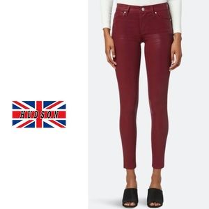 Hudson Nico super skinny coated red jeans